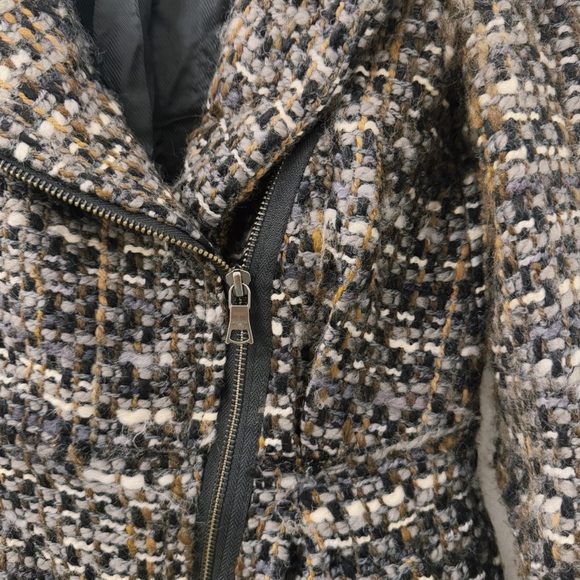 Banana Republic Italian Wool Bouclé Moto Jacket Tweed Coat - Picture 3 of 17